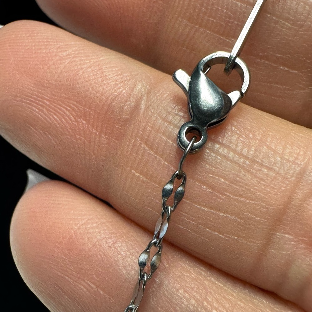 Y2K Blue Planet Star Pendant Necklace White Gold Plated Stainless Steel Jewelry - Picture 6 of 8